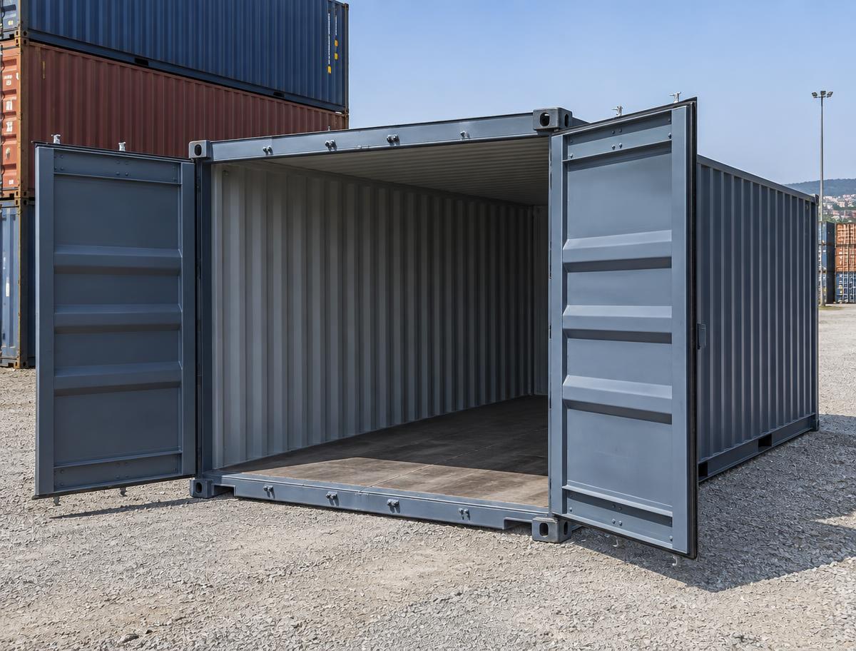 20ft Open Side Shipping Container — Side panel and corrugation detail
