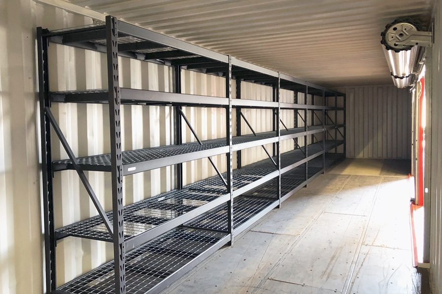 Heavy-Duty Container Shelf at our depot