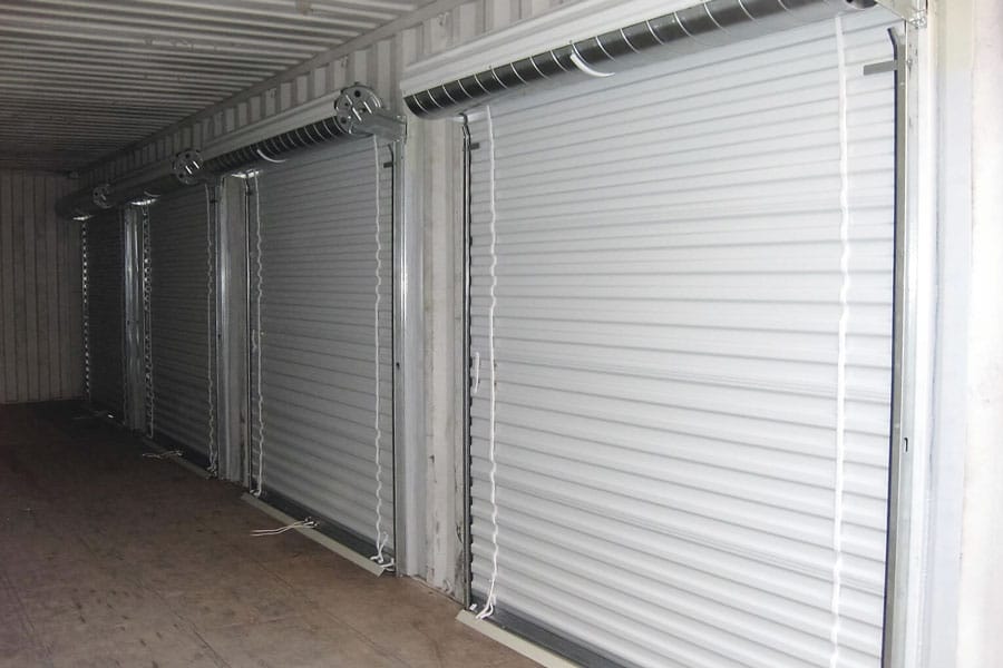 Steel Roll-Up Door Installation — Detail view