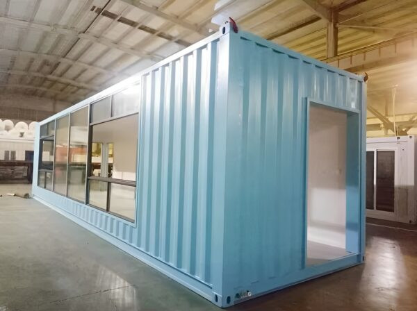 40ft Modern Prefab Container Home — Side panel and corrugation detail
