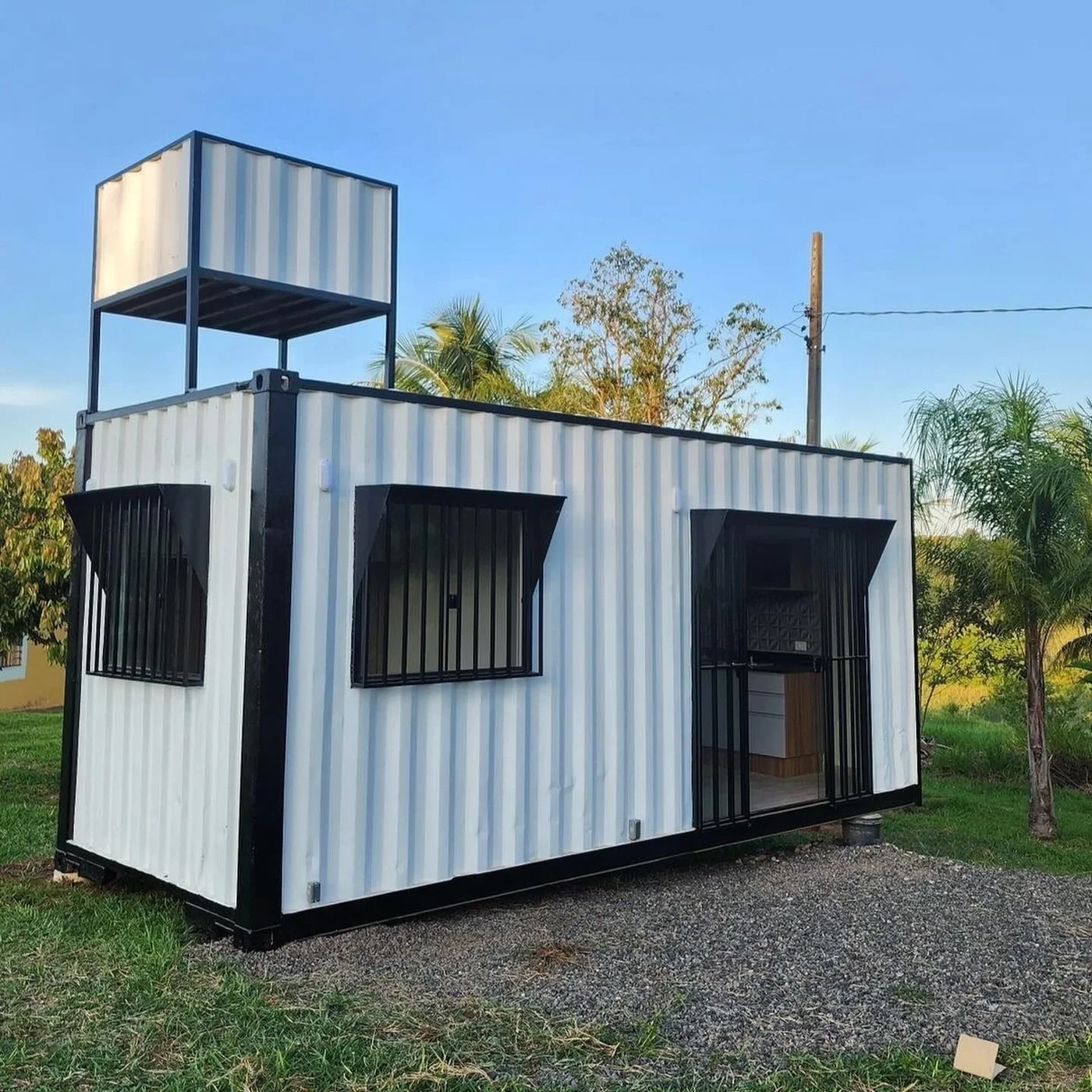 Custom 20ft Container Home with Water Tank at our depot