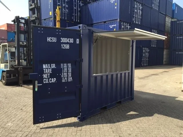 10ft Spaza Shop Container — Door-end elevation and locking gear