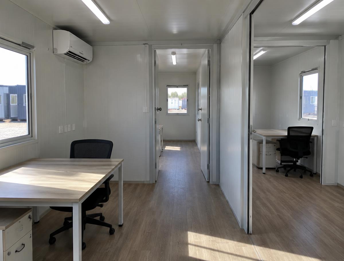 40ft Portable Office Container — Side panel and corrugation detail