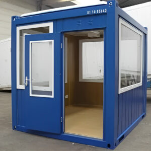 10ft Full Glass Observation Container Unit — Door-end elevation and locking gear