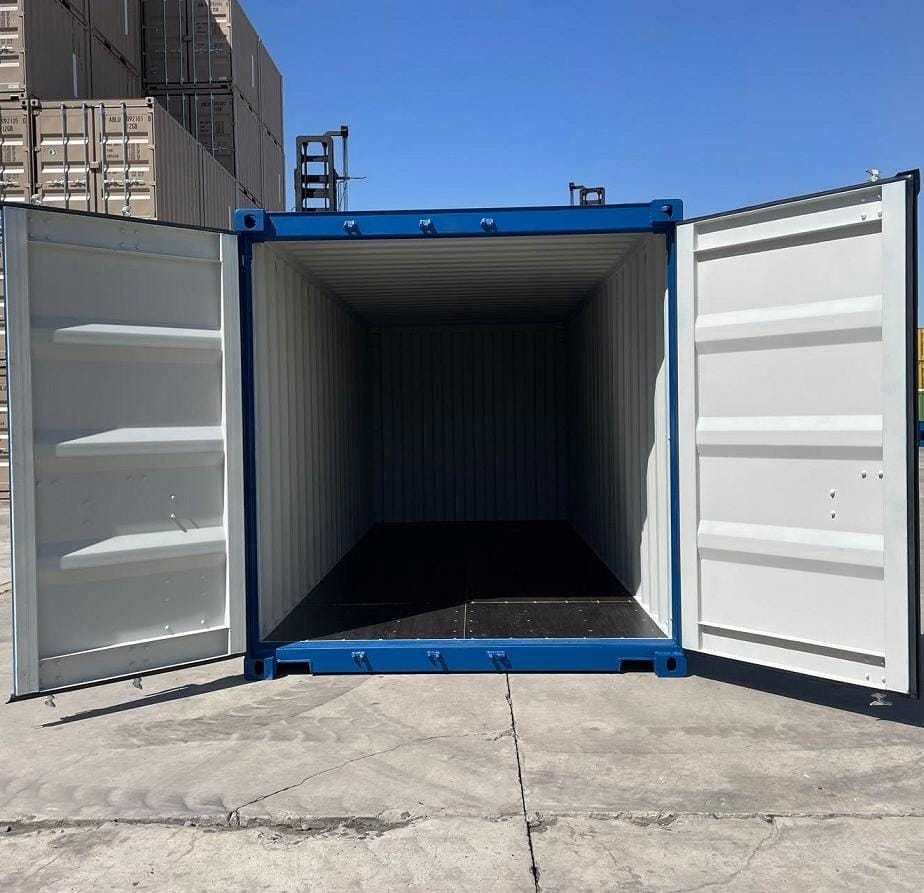 20ft High Cube Steel Container for Transport & Modification — Door-end elevation and locking gear