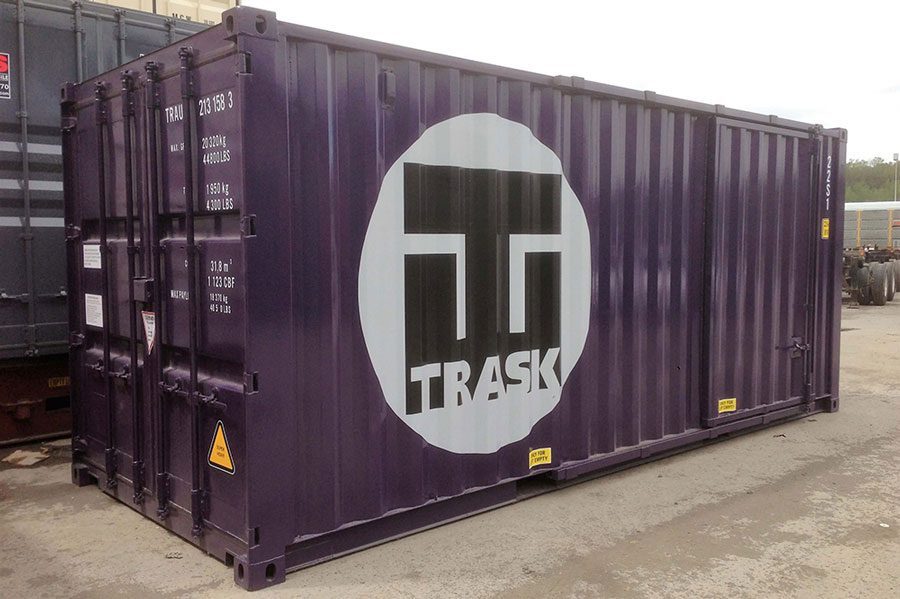 Custom Container Branding Decals — In use