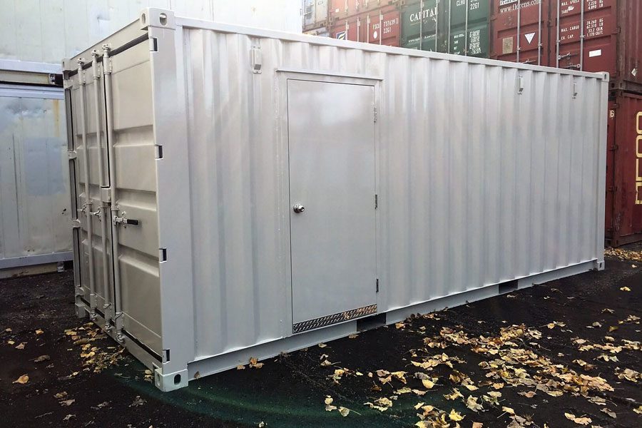 Industrial Steel Man Door for Containers — In use