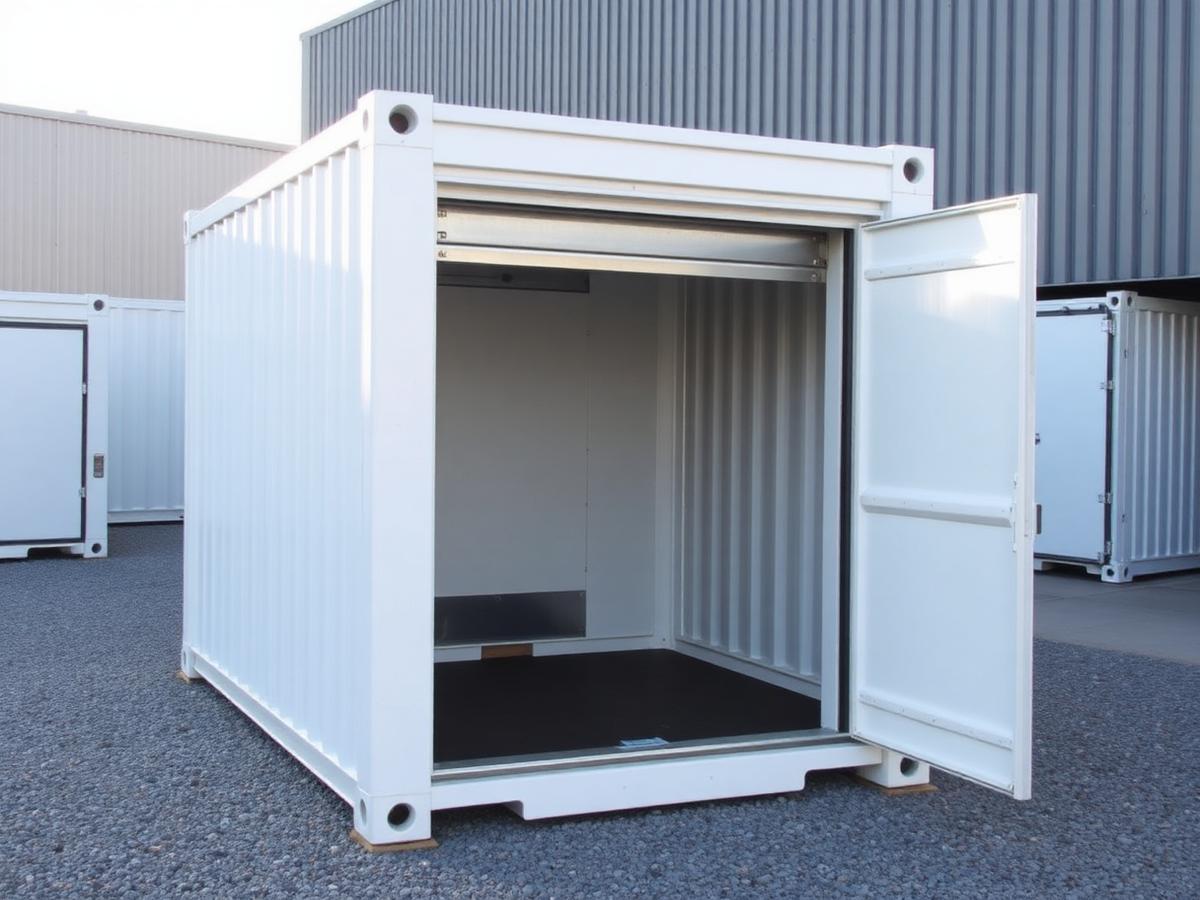 20ft Insulated Cold Store — Sealed Machinery Aperture at our depot