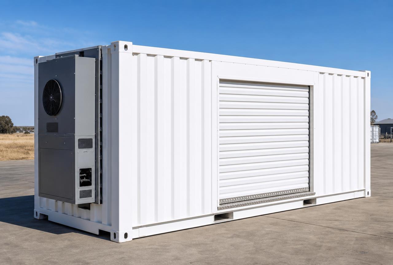 20ft Cold Room with Insulated Roller Shutter at our depot