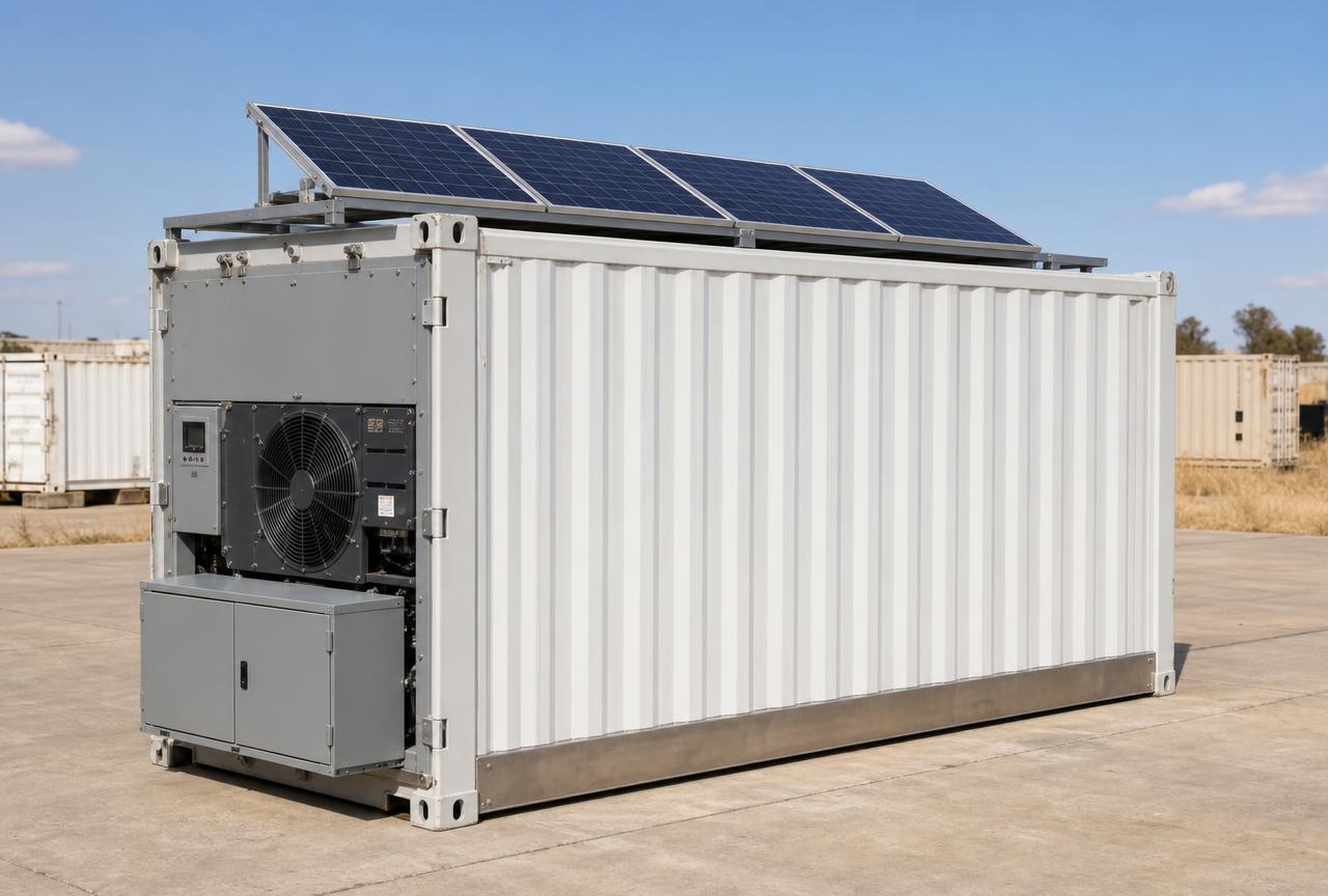 20ft Solar-Hybrid Refrigerated Container at our depot