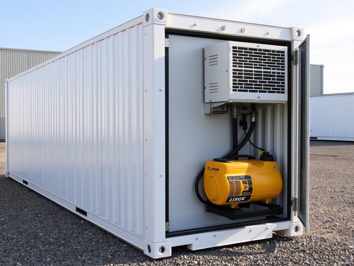 40ft High Cube Reefer — Clip-On Diesel Genset at our depot
