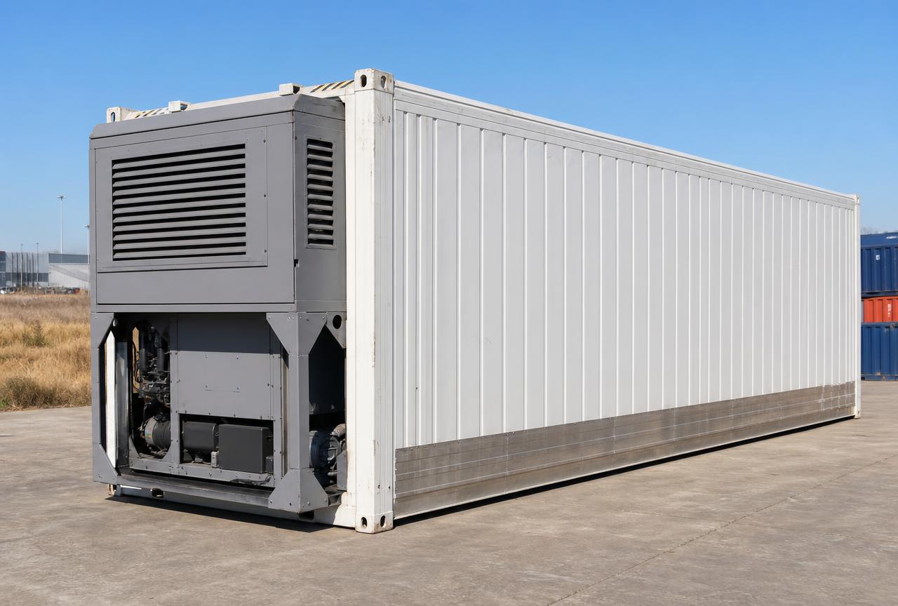 40ft High Cube Reefer with Clip-On Genset Package at our depot