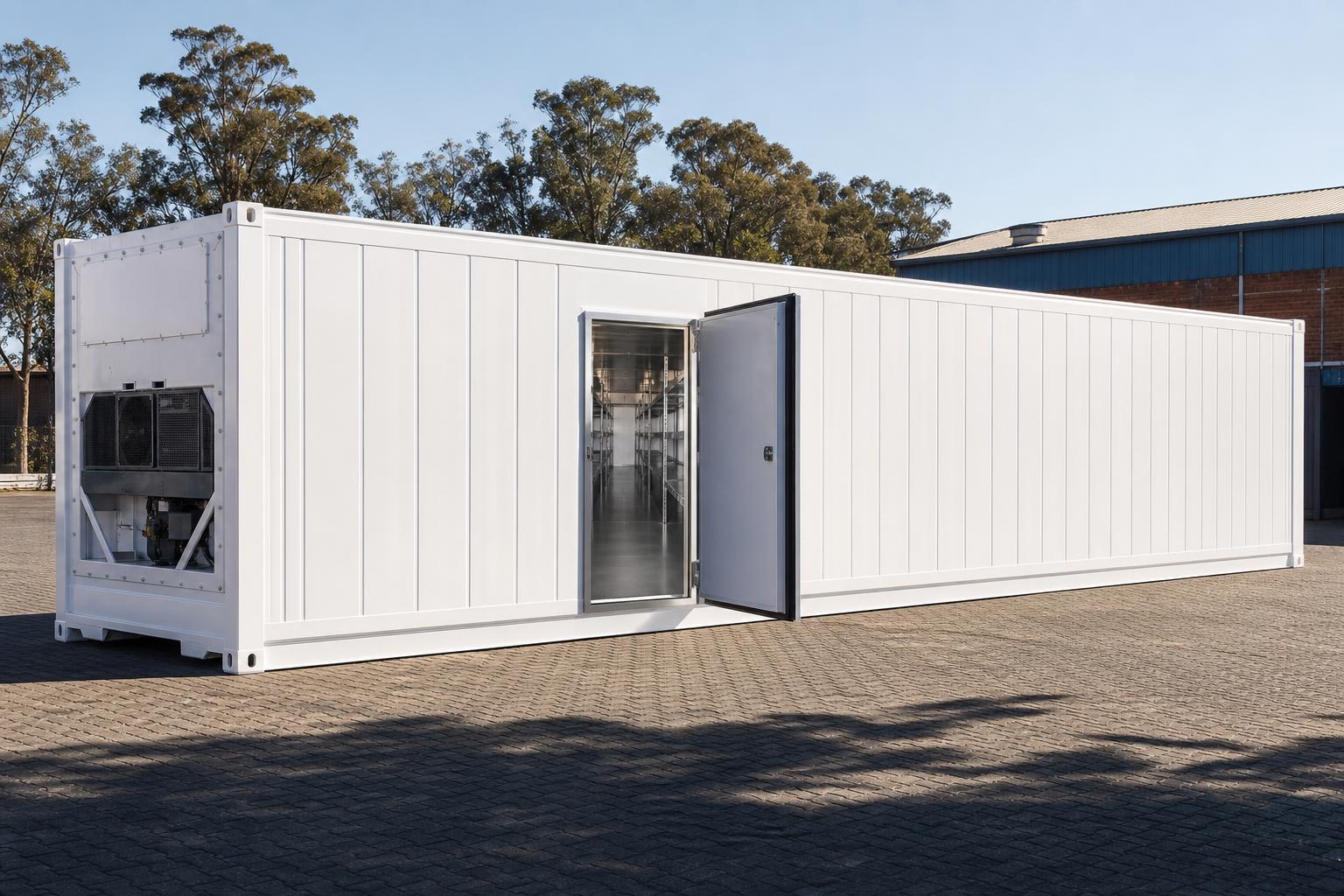 40ft High Cube Walk-In Cold Room — Racked Conversion at our depot
