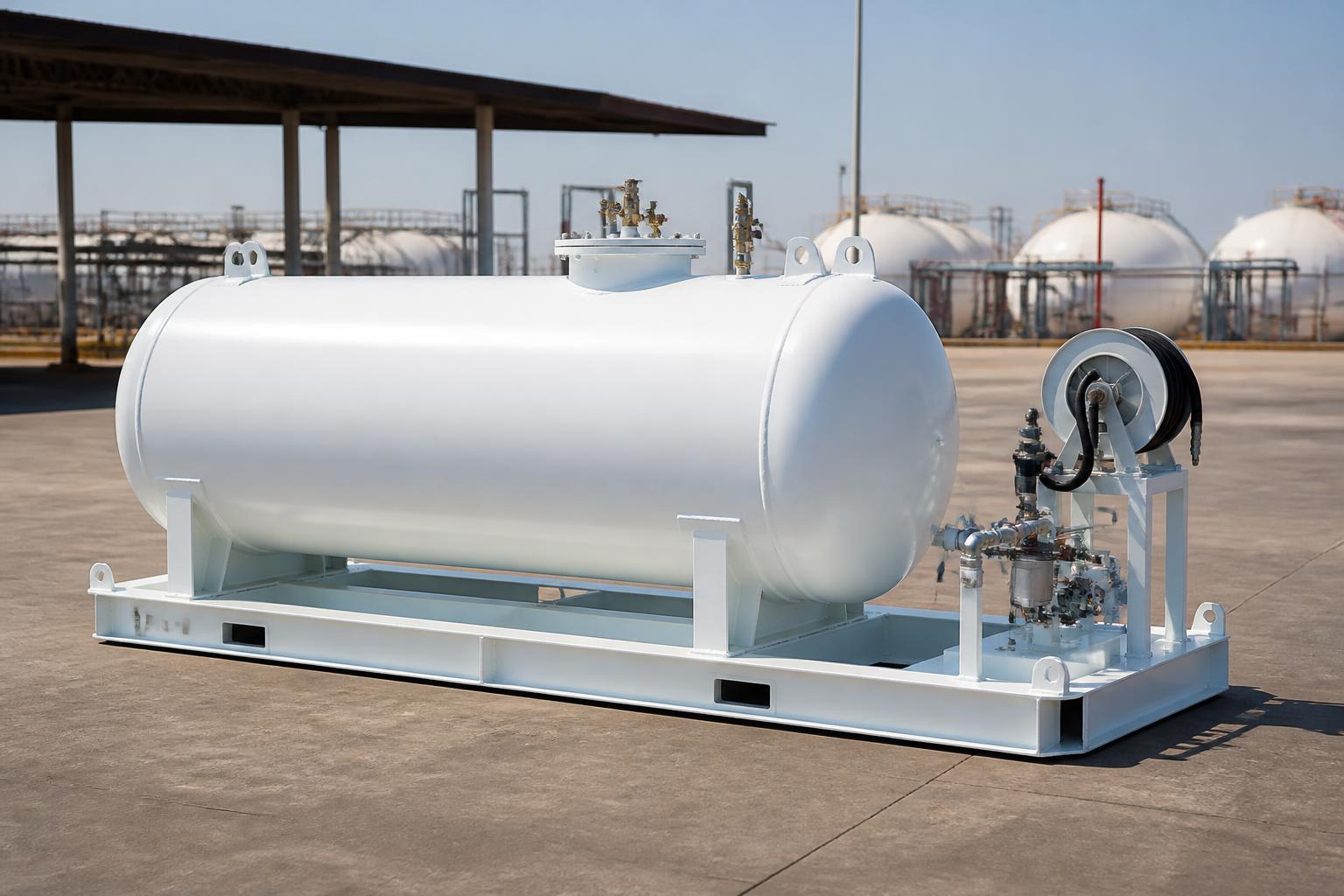 Skid-Mounted LPG Tank — 6 000 L Forklift Portable at our depot